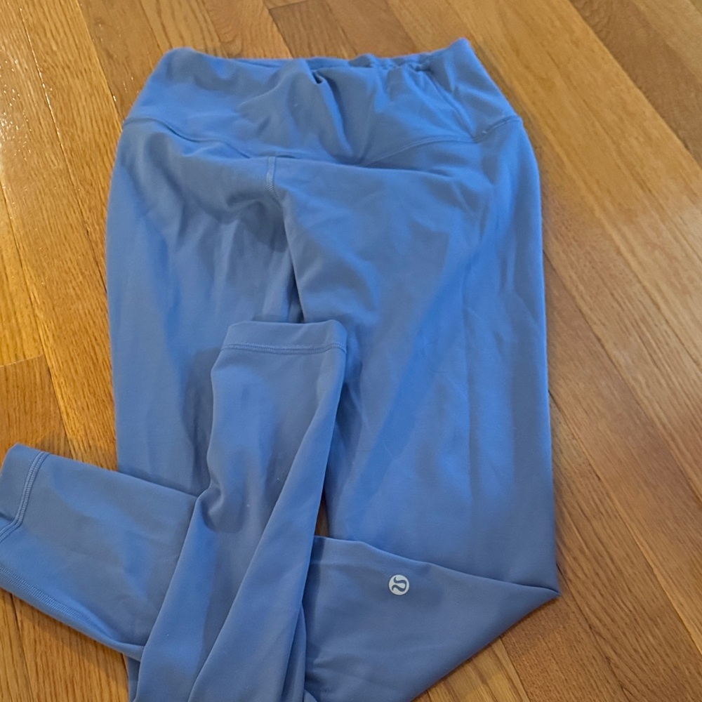 Blue Lululemon wunder train Leggings